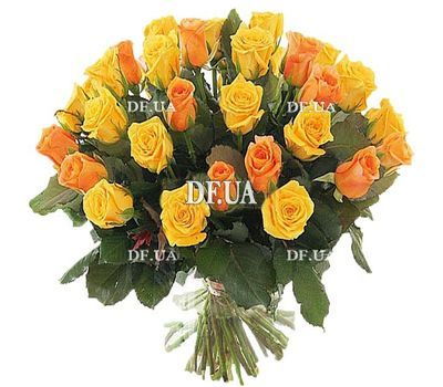 35 yellow and orange roses